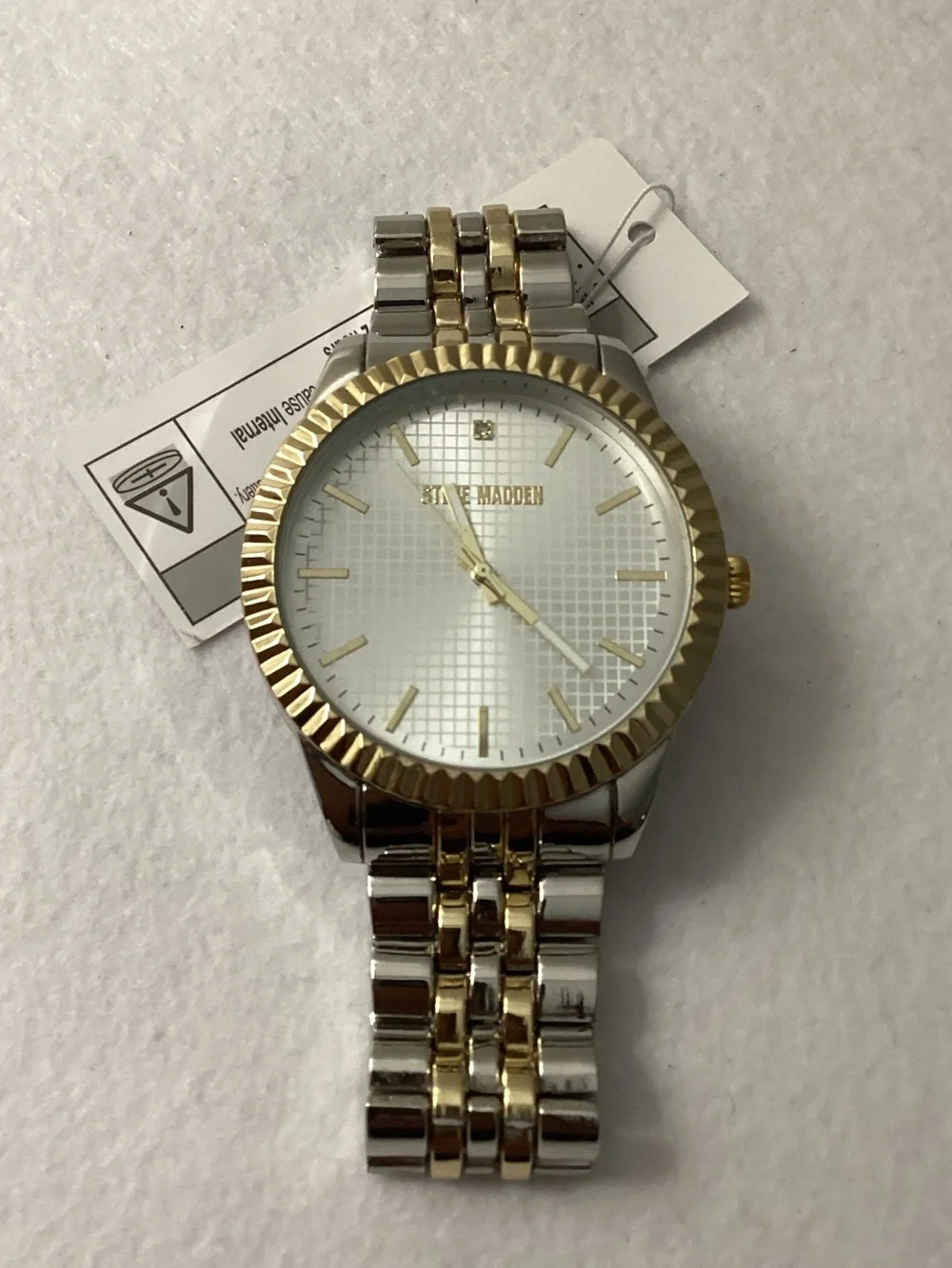 Steve Madden Coin Edge Two Tone Alloy Metal Watch 44mm